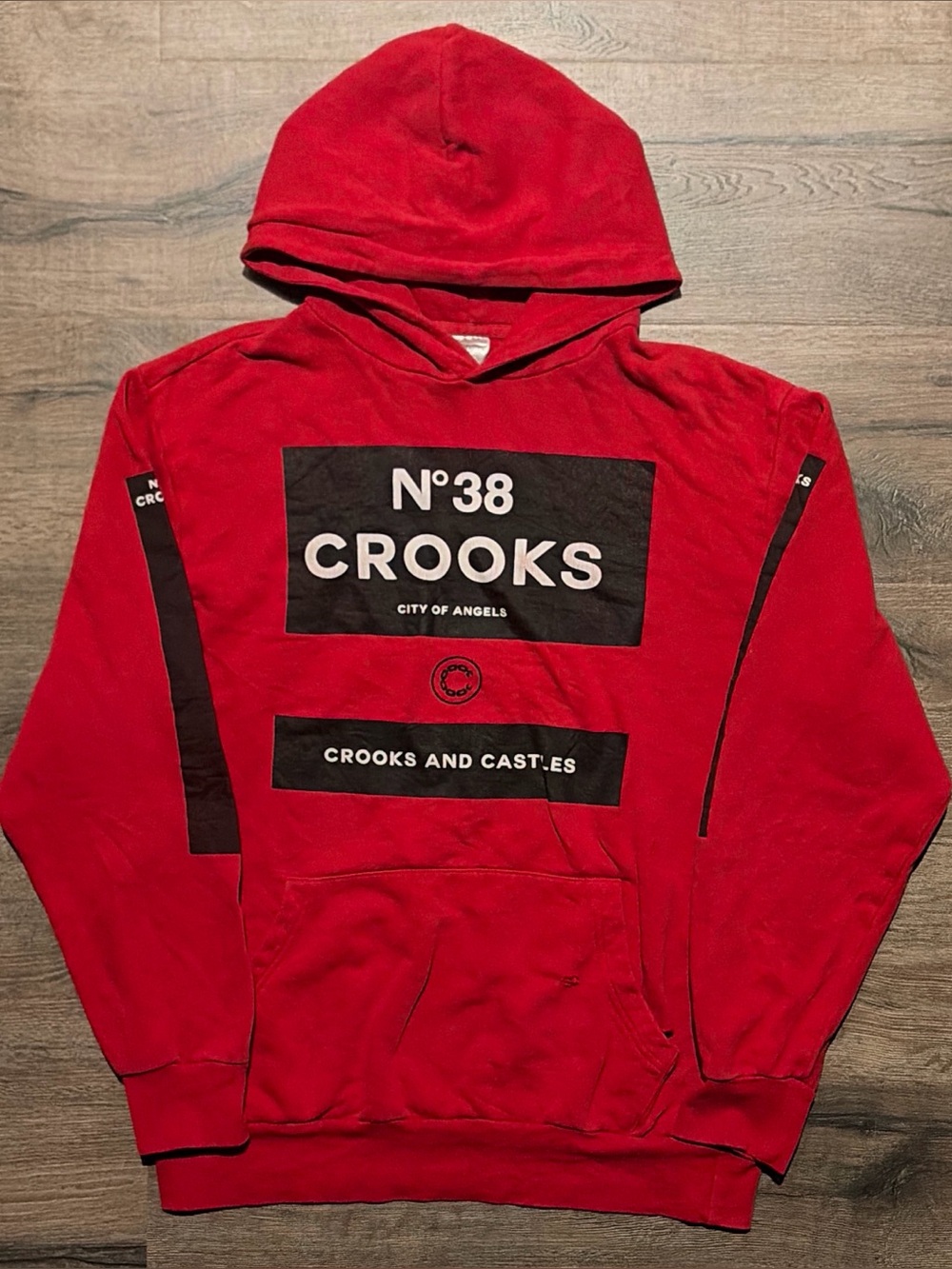 Crooks and Castles Red Graphic Hoodie Streetwear XL